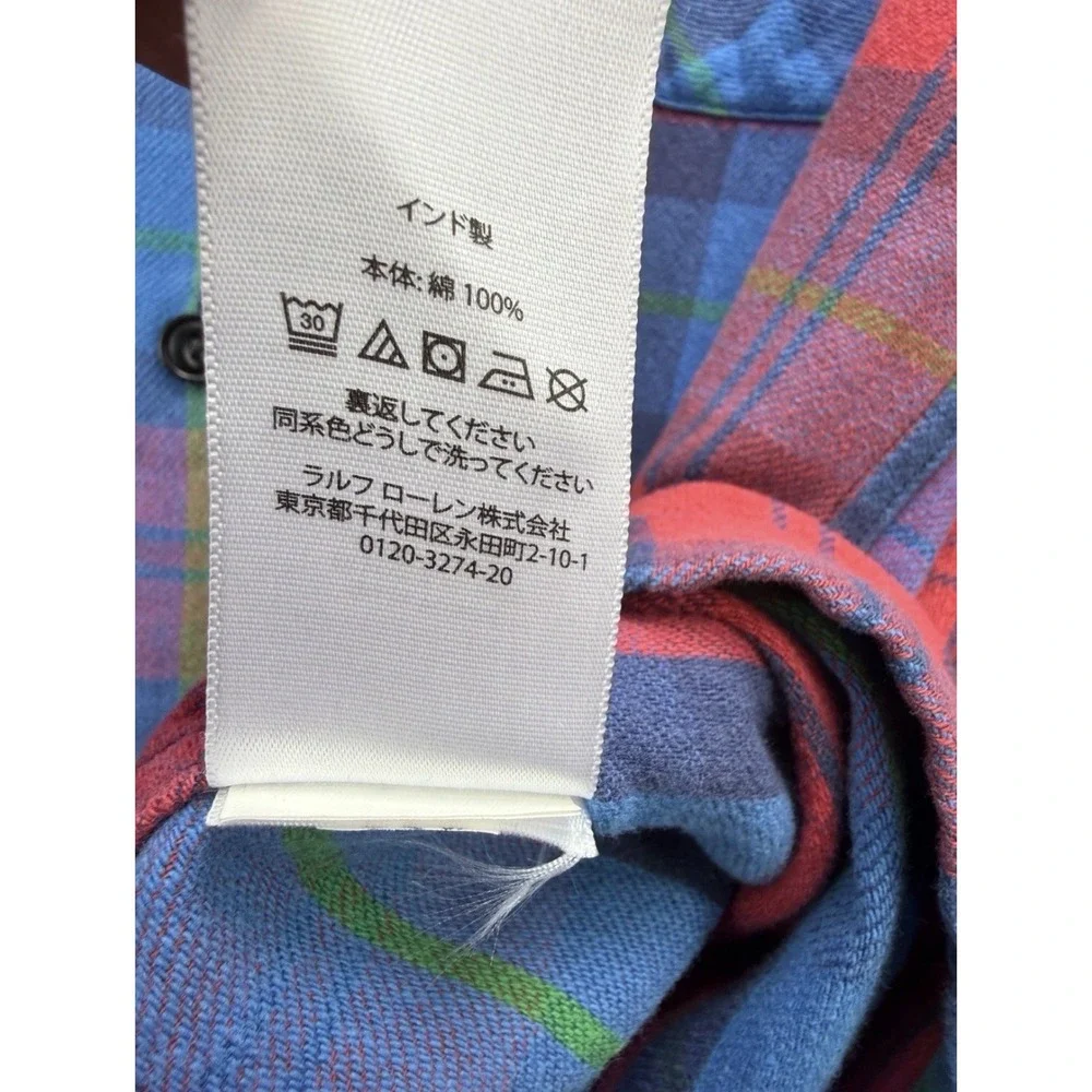 Polo Ralph Lauren Polo Country Plaid Flannel Shirt Mens M Workwear Red Blue